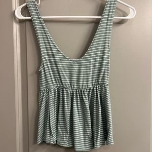 Green and white crop top